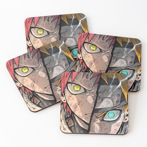 Item preview, Crimson and Gold Lightning Rivals – Split Face Anime Battle Art designed and sold by Dyan4.