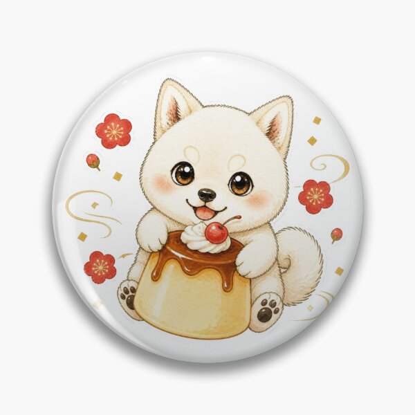 Item preview, Cream Shiba Inu Hugging Giant Custard Pudding designed and sold by Kawaii Matcha Studio.
