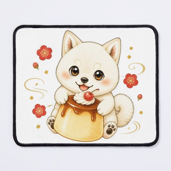 Item preview, Cream Shiba Inu Hugging Giant Custard Pudding designed and sold by Kawaii Matcha Studio.