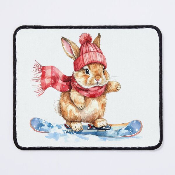 Item preview, Brown Lionhead Winter Hare on a snowboard designed and sold by LiskoDesign.
