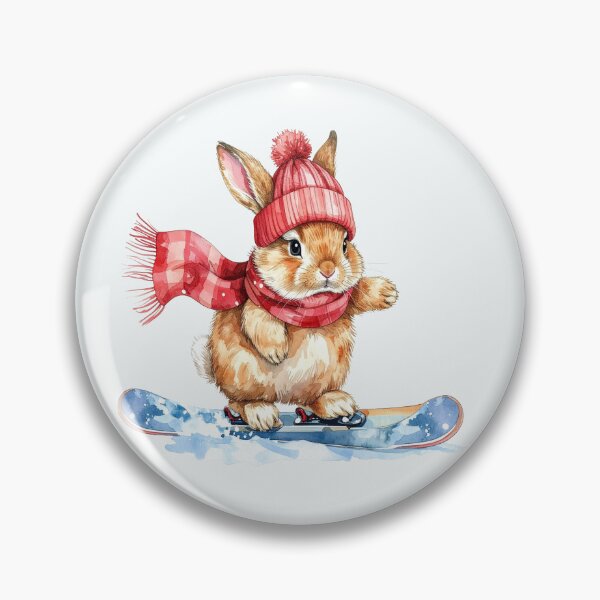 Item preview, Brown Lionhead Winter Hare on a snowboard designed and sold by LiskoDesign.