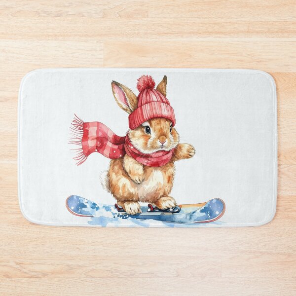Item preview, Brown Lionhead Winter Hare on a snowboard designed and sold by LiskoDesign.