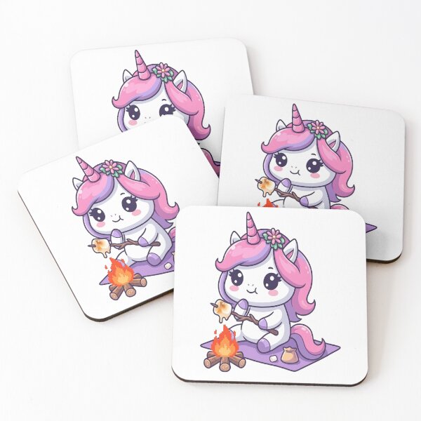 Item preview, Cute Unicorn Roasting Marshmallows Campfire designed and sold by Ella_Sketch.