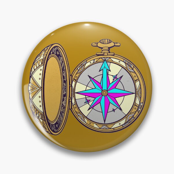 Item preview, Synthwave Neon Pocket Compass designed and sold by KungPowUnicorn.