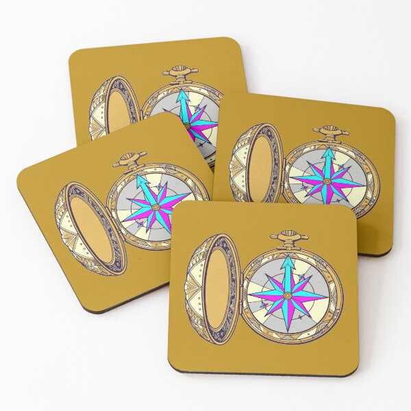 Item preview, Synthwave Neon Pocket Compass designed and sold by KungPowUnicorn.