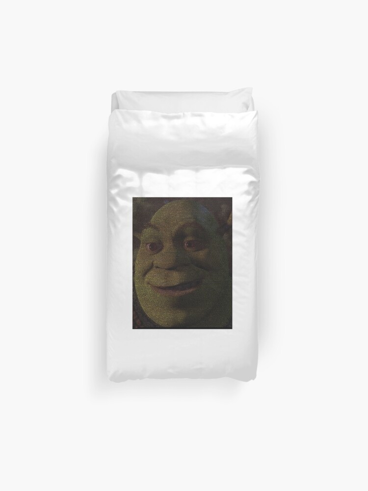 Shrek Script With Shrek S Friendly Embracing Face Duvet Cover By