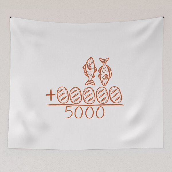 Item preview, Feeding The 5000 With 5 Loaves And 2 Fish Biblical Miracle designed and sold by PunPals-Art.