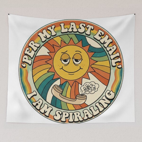 Item preview, Per My Last Email I Am Dying Inside Retro 70s Sun Sticker designed and sold by Mandatory.