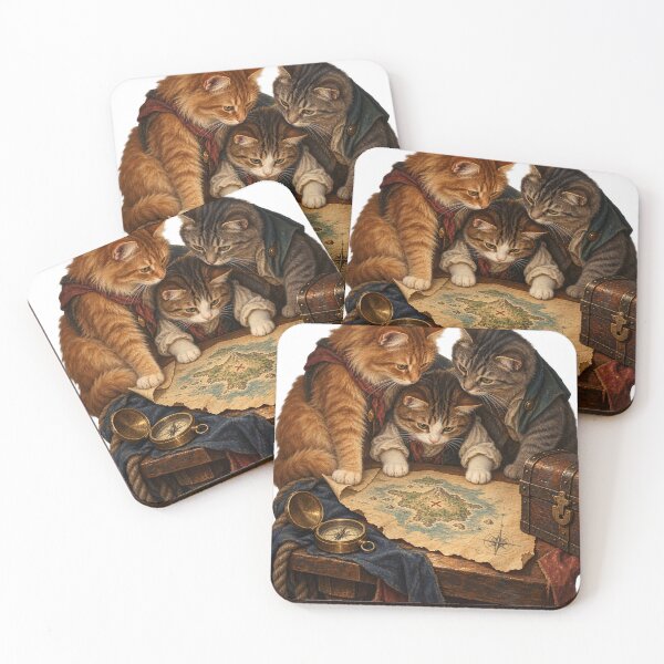 Item preview, Three Cats Discover the Treasure Map designed and sold by Ocelot-T.