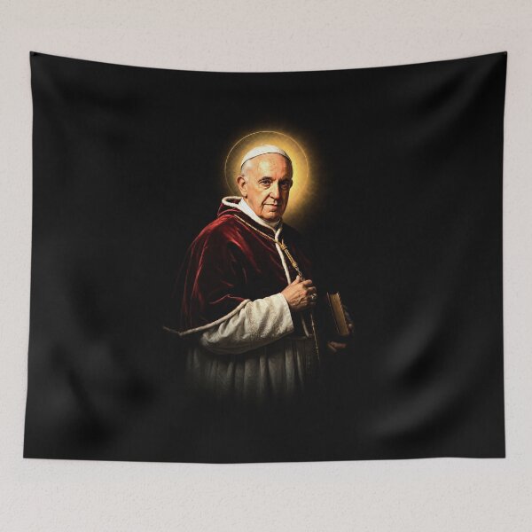 Item preview, Catholic Pope Portrait with Golden Halo designed and sold by Krasnovaovaova.