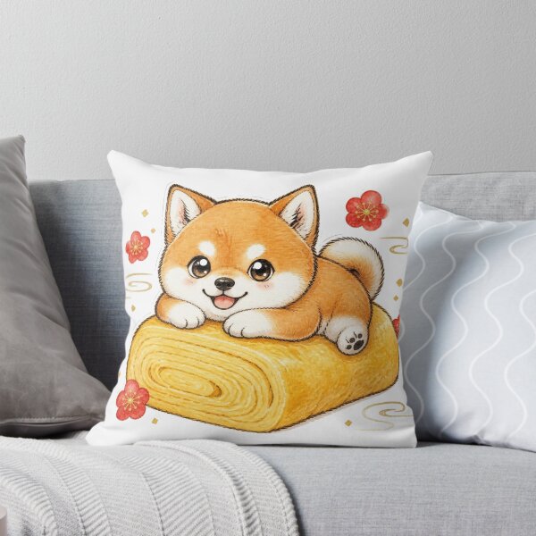 Item preview, Red Shiba Inu Napping on Tamagoyaki designed and sold by Kawaii Matcha Studio.