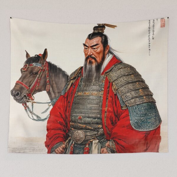 Item preview, Great Khan Warrior - Painterly Nomadic Empire Portrait Art designed and sold by nhk999.