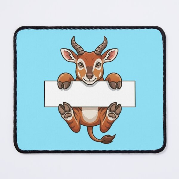 Item preview, Cute Gazelle Holding Blank Sign Cartoon designed and sold by PetalsPaws.