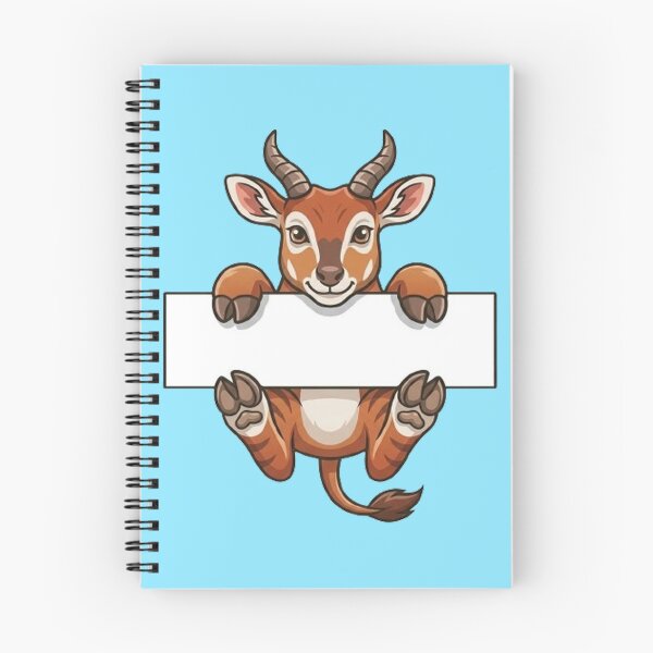 Item preview, Cute Gazelle Holding Blank Sign Cartoon designed and sold by PetalsPaws.