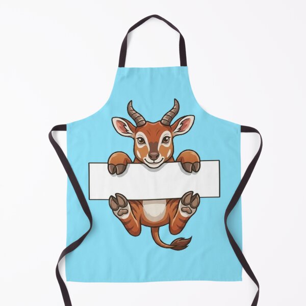 Item preview, Cute Gazelle Holding Blank Sign Cartoon designed and sold by PetalsPaws.
