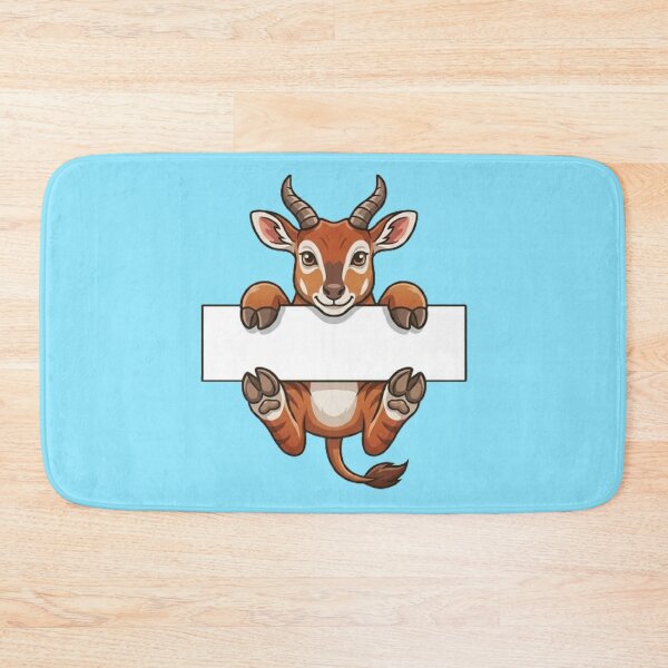 Item preview, Cute Gazelle Holding Blank Sign Cartoon designed and sold by PetalsPaws.