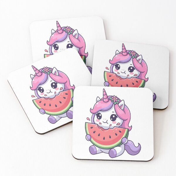 Item preview, Cute Unicorn Eating Watermelon Slice designed and sold by Ella_Sketch.