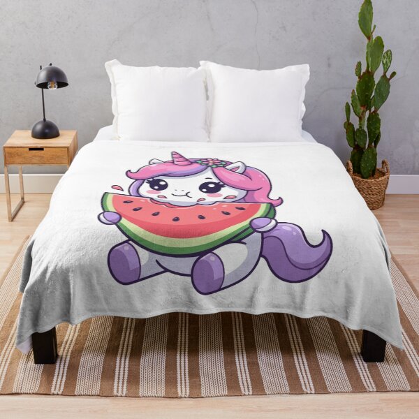 Item preview, Cute Unicorn Eating Watermelon Slice designed and sold by Ella_Sketch.