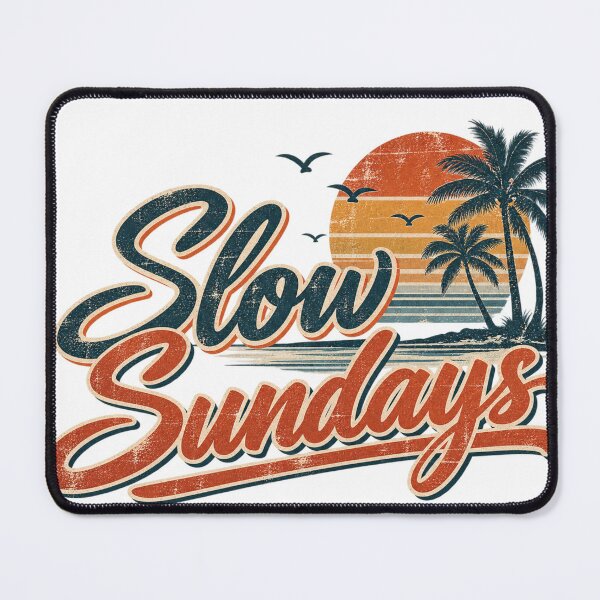 Item preview, Slow Sundays Retro Sunset – Vintage Beach Weekend Aesthetic Design designed and sold by RG3D Project .