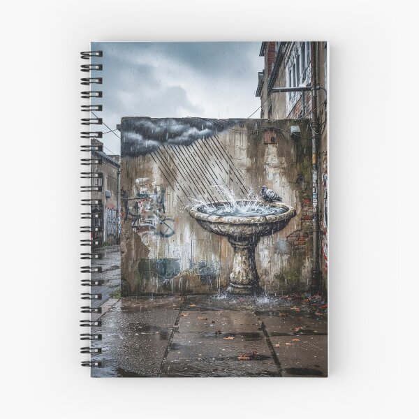 Item preview, Gritty Urban Bird Bath Street Mural designed and sold by Home Decor Art.