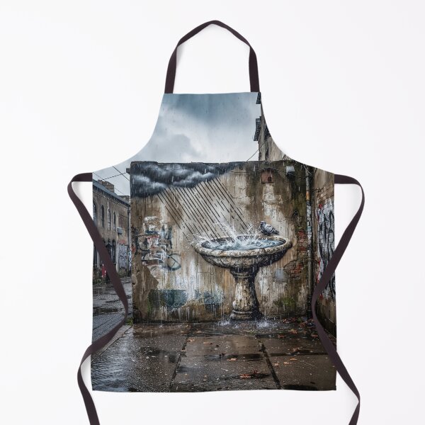 Item preview, Gritty Urban Bird Bath Street Mural designed and sold by Home Decor Art.