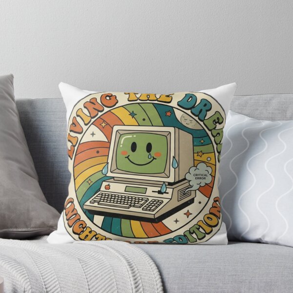 Item preview, Living The Dream Nightmare Edition Retro 70s Computer Sticker designed and sold by Mandatory.