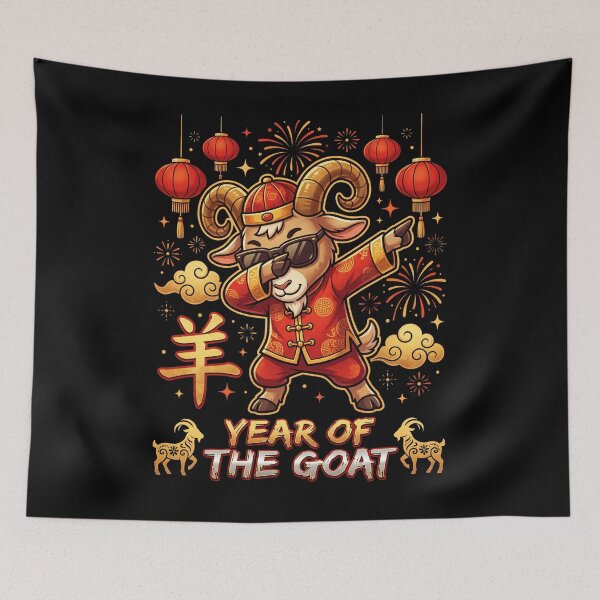 Item preview, Year Of The Goat Dabbing Chinese New Year Zodiac designed and sold by CORJIDOG-ART.