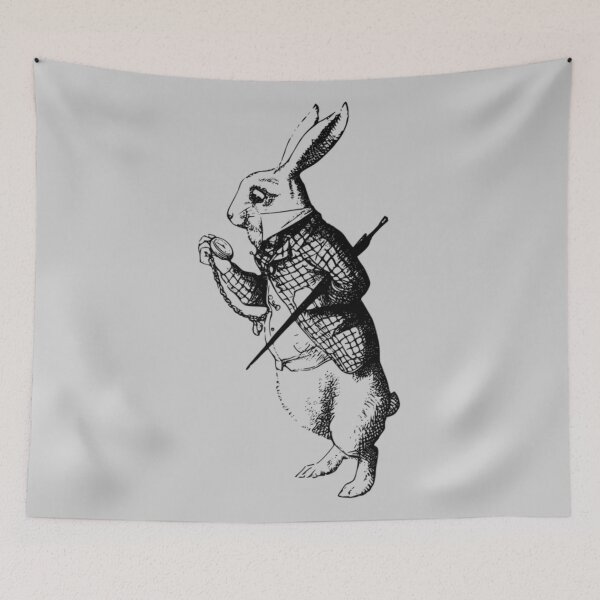 Item preview, Vintage White Rabbit - Down The Rabbit Hole Ink Drawing designed and sold by ivonjar.