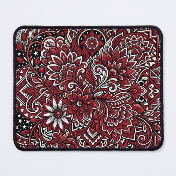 Item preview, Ruby red mandala fantasy flower designed and sold by Sigtrix.
