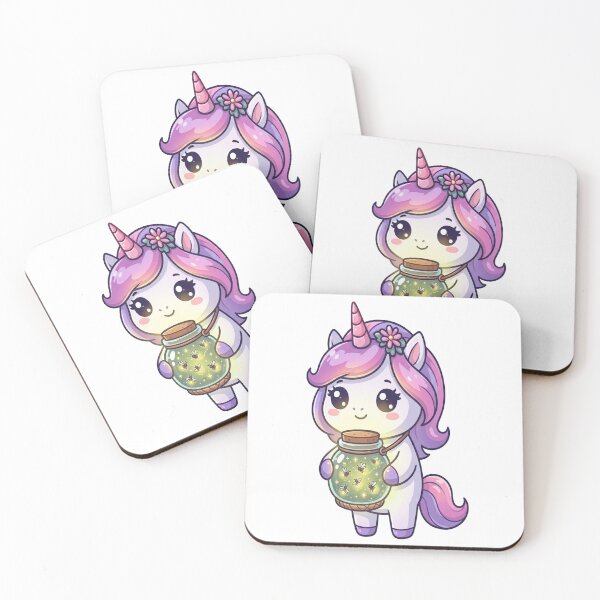 Item preview, Cute Unicorn Holding Fireflies Glass Jar designed and sold by Ella_Sketch.
