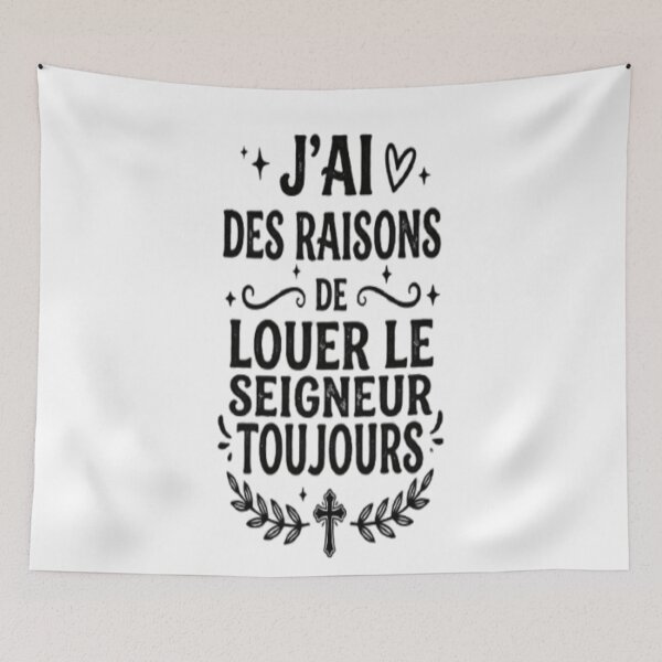 Item preview, Design T-Shirt Chrétien / T-Shirt Graphic | "J'ai des raisons de louer le Seigneur" | Typographie Élégante pour Impression designed and sold by SuperChristTees.