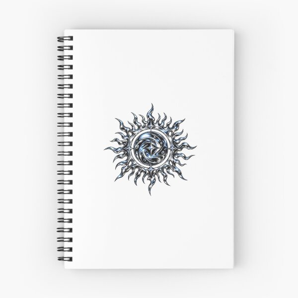 Item preview, Liquid Chrome Tribal Sun – Y2K Cyber Gothic Spiral designed and sold by FileFlowStudio.