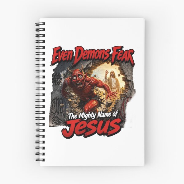 Item preview, Even Demons Fear The Mighty Name of Jesus - Funny Christian Spiritual Warfare Graphic designed and sold by Xtremetiaan.