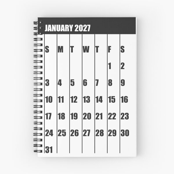 Item preview, January 2027 Bold Minimalist Calendar Poster designed and sold by IuriiVlasenko.