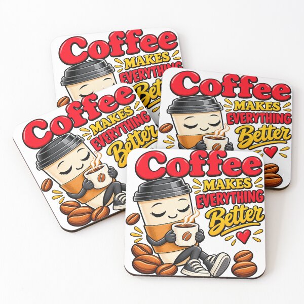 Item preview, Coffee Makes Everything Better – Cute Coffee Cup Character Lover Gift designed and sold by HSE1.