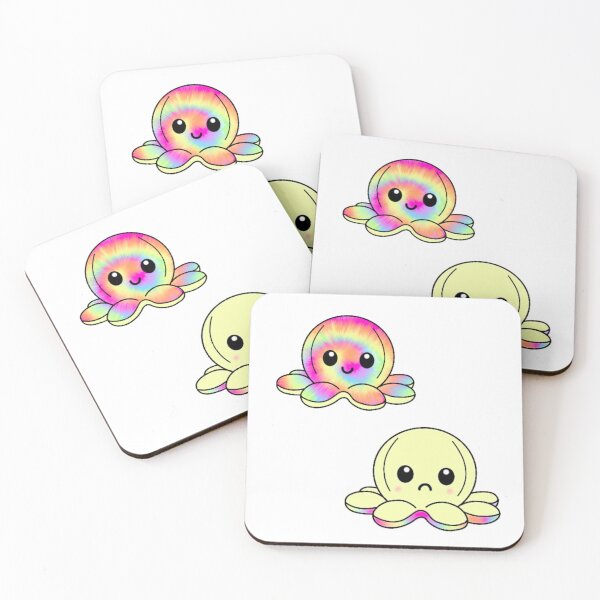 Item preview, Kawaii Colorful Octopus – Happy & Sad Mood Stickers Description: designed and sold by LookIts-Brooke.