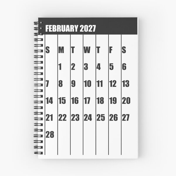 Item preview, Febuary 2027 Bold Minimalist Calendar Poster designed and sold by IuriiVlasenko.