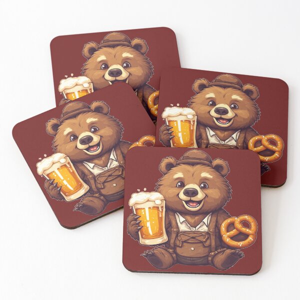 Item preview, Cute Oktoberfest Bear Lederhosen Beer and Pretzel designed and sold by Digital Design Art.