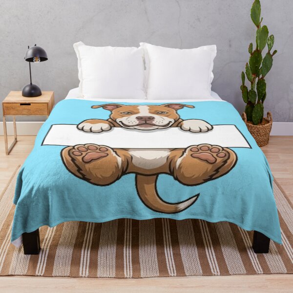 Item preview, Cute Pitbull Holding Blank Sign Cartoon designed and sold by PetalsPaws.