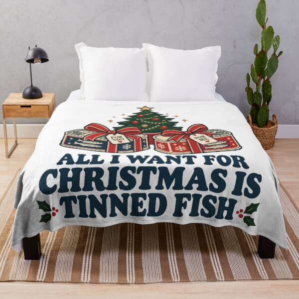 Item preview, All I Want for Christmas Is Tinned Fish – Funny Vintage Sardine Christmas Gift designed and sold by Skryp-art.