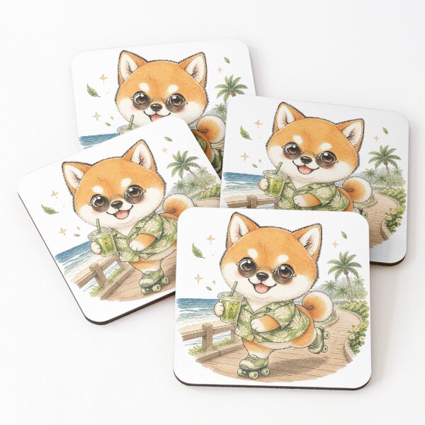 Item preview, Roller Skating Red Shiba Inu Venice Beach designed and sold by Kawaii Matcha Studio.