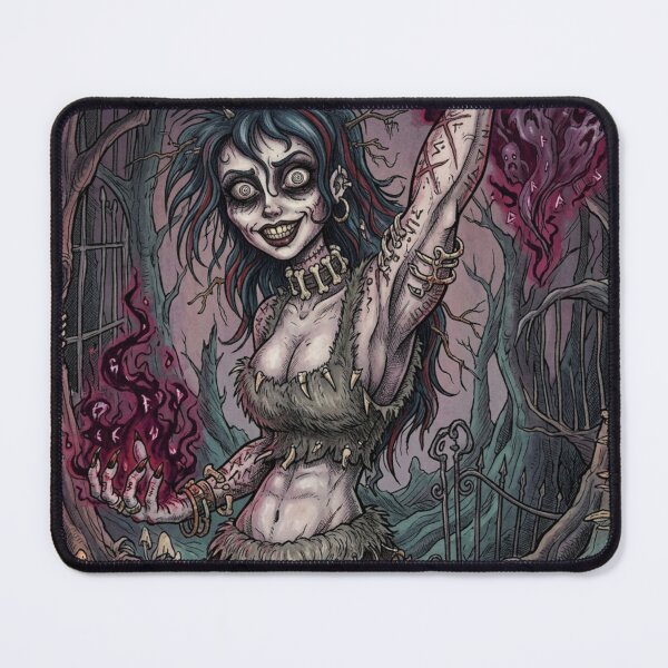 Item preview, Necromancer Zombie Sorceress fantasy art designed and sold by Vintage Designs +.