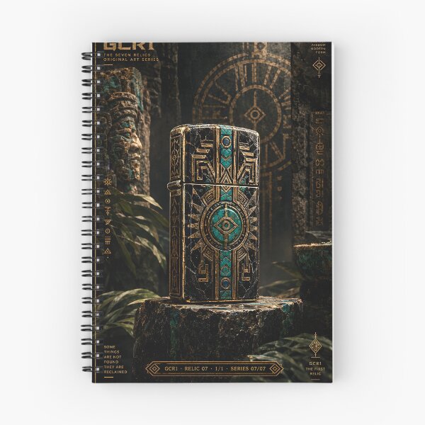 Item preview, GCR1 The First Relic – Obsidian Artifact Art, Ancient Glyphs & Turquoise Gold Engraving designed and sold by GCR1.