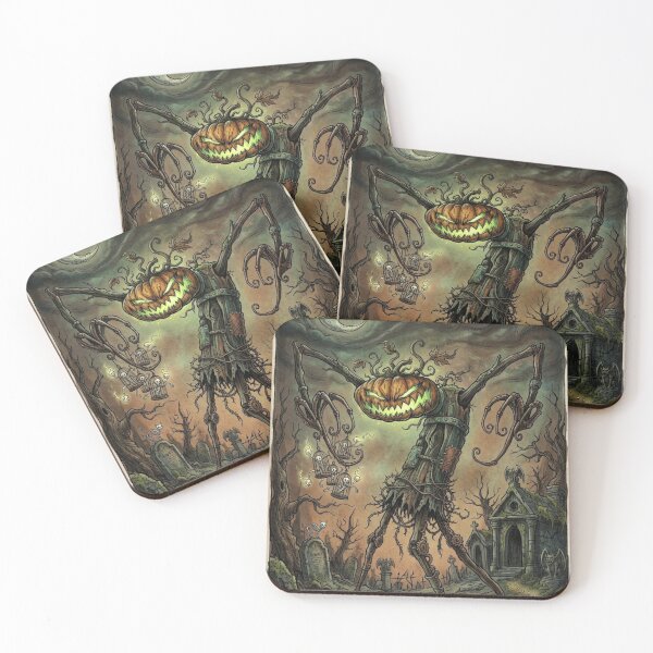 Item preview, Pumpkin monster of the rotten patch Halloween horror art designed and sold by Vintage Designs +.