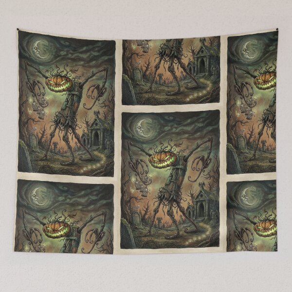 Item preview, Pumpkin monster of the rotten patch Halloween horror art designed and sold by Vintage Designs +.