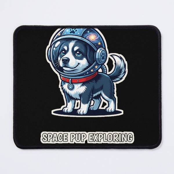 Item preview, Space Pup Exploring — Dog Wearing a Space Helmet designed and sold by DarkAgeArt.