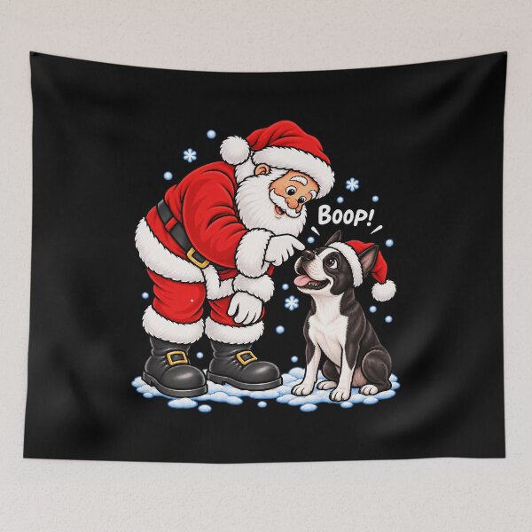 Item preview, Funny Boston Terrier Dog Santa Boop Merry Chirstmas Mom Dad designed and sold by rafaeltto.