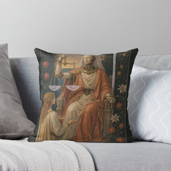 Item preview, The Justice Tarot Card - Crepuscolo Cyber Renaissance Art Print designed and sold by DMarquiseArt.
