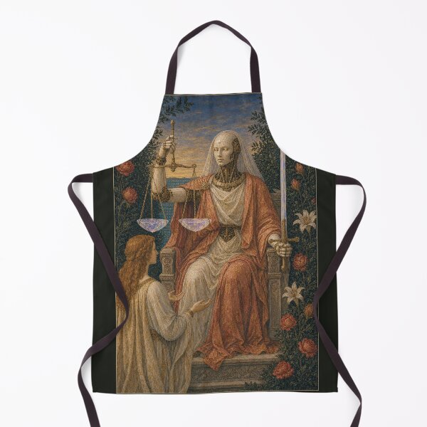 Item preview, The Justice Tarot Card - Crepuscolo Cyber Renaissance Art Print designed and sold by DMarquiseArt.