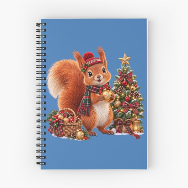 Item preview, Cute Scottish Red Squirrel Decorating a Christmas Tree designed and sold by MaedK.